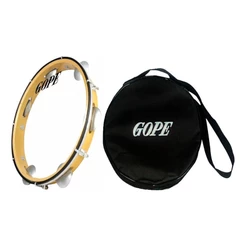 Pandeiro Profissional Gope 12 Pol.pele Cristal+case Com Logo