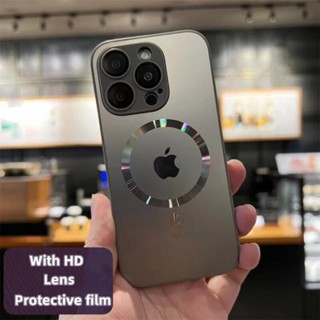 Textura Metálica Sem Fio De Luxo Carga Magnética AG Matte Case Para iPhone 15 14 13 12 11 Pro Max Plus Capa Protetora Do Pára-Choque Da Câmera