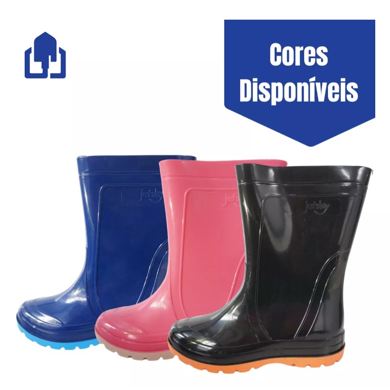 Bota Galocha Infantil De Chuva Impermeável Borracha Jetsky Calçado Infantil Impermeável