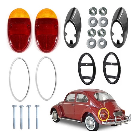 Lanterna Traseira Bicolor Fusca 1200 1300 Fusquinha em Oferta na Shopee