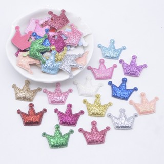 100Pcs 27 * 20 Bling Crown Applique Padded Patches Para Cabeleireiro Clipes Decoração Roupas Chapéu Artesanato Suprimentos De Costura