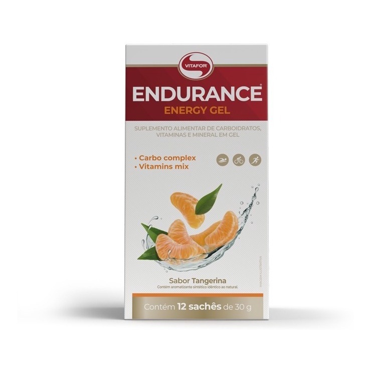 Endurance Gel Energy 12 Sachês Sabor Tangerina Vitafor