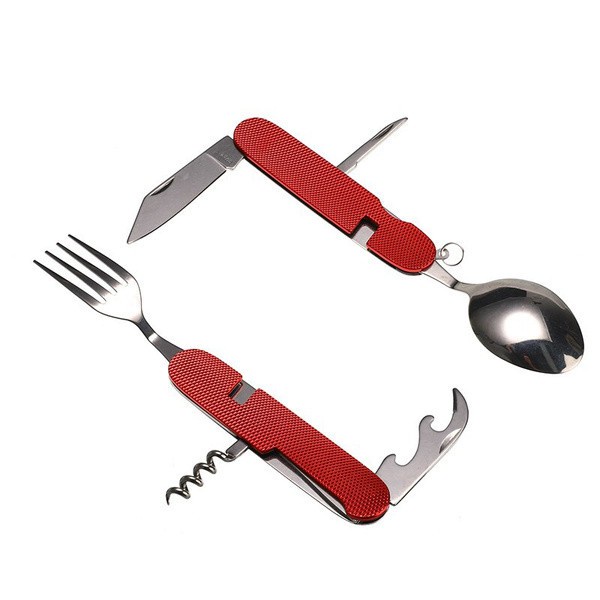 Kit de Sobrevivência para Camping: 2 Canivetes com Colher e Faca, a Combinação Perfeita para Aventuras ao Ar Livre!