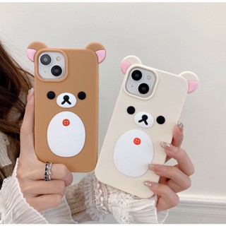 Para iPhone 15 14 13 12 Pro MAX 11 15Pro 14Pro 13Pro Capa Macia De Silicone Rolamentos Rilakkuma