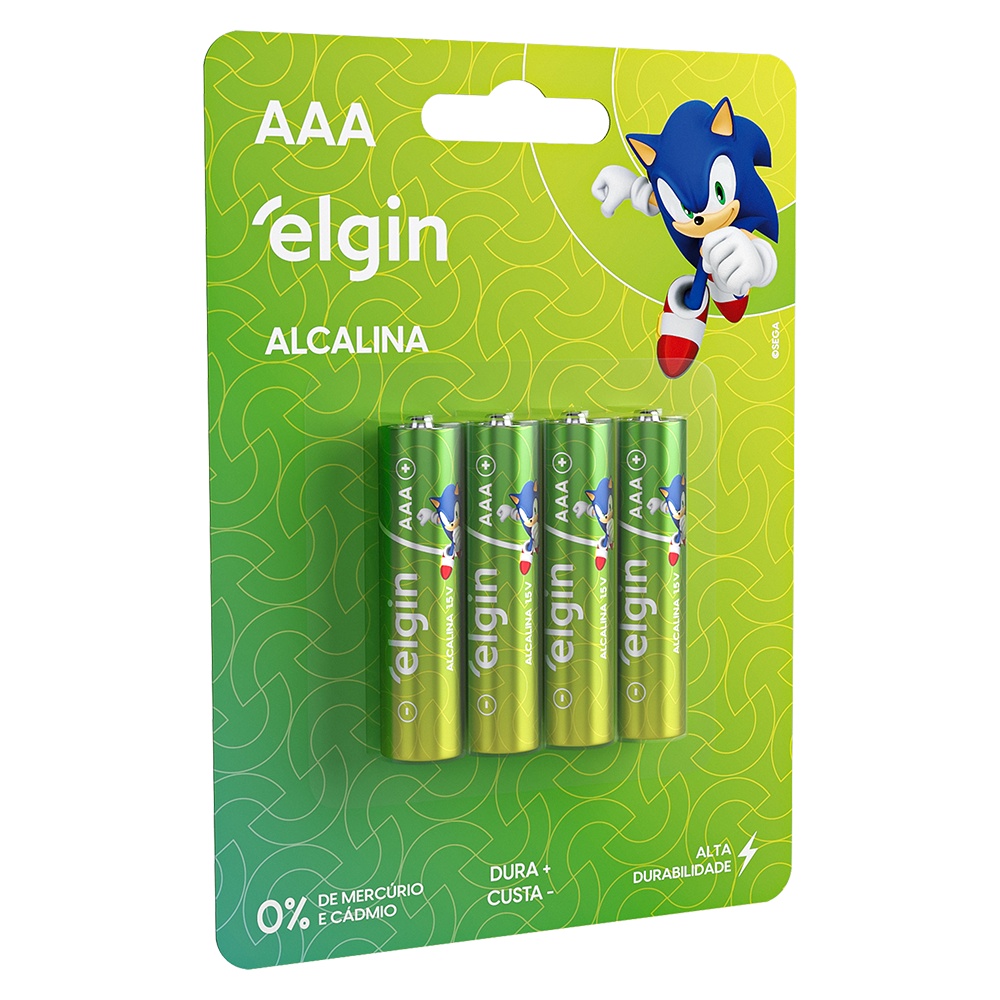 Pilha Alcalina Aaa Palito Elgin Blister Com 4 Unidades - Home Appliances