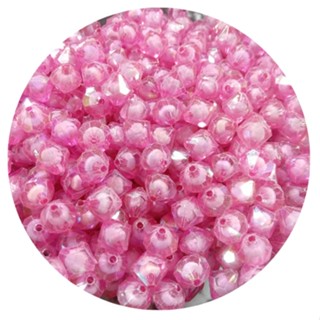 90 pçs miçanga entremeio balão facetado ácrílico 12mm rosa p/ bijuteria e artesanato em geral