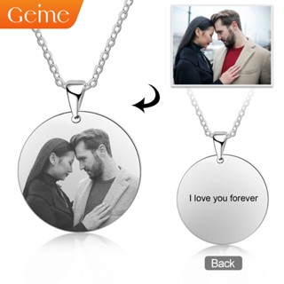 Texto Fotográfico Personalizado Colar De Homens Redondo De Aço Inoxidável Para De Prata Colorido Marido Presente De Aniversário Namorado