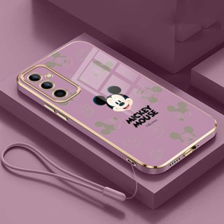 Samsung Galaxy M54 M14 5G M52 M23 M53 M33 5G M13 M31 Caixa Família Mickey Mouse Cute Straight Edge Capa Protegida Por Câmera