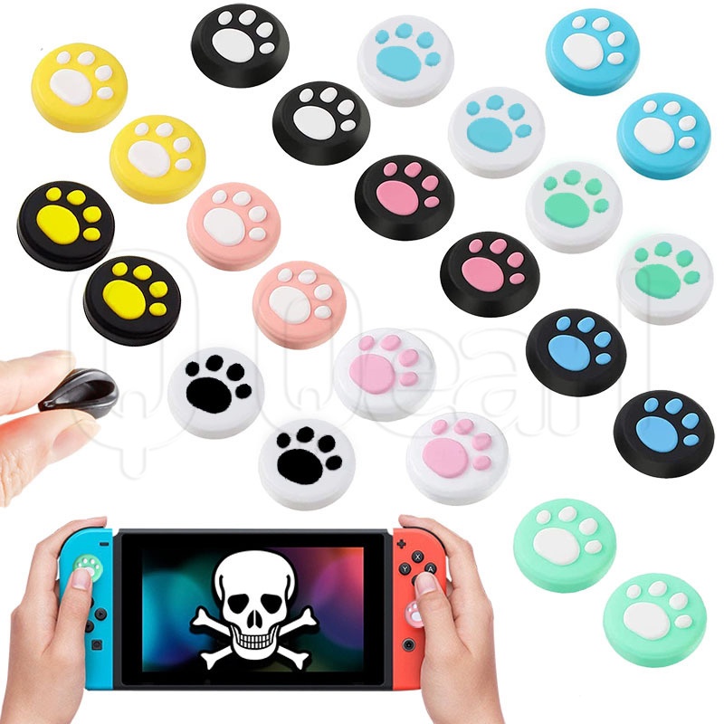 Tampa Do Botão De Aderência Da Pata Gato-Joystick De Silicone Multicolor Jogo Kawaii Soft Game Handle-Acessórios Console-Para Nintendo Switch/Lite