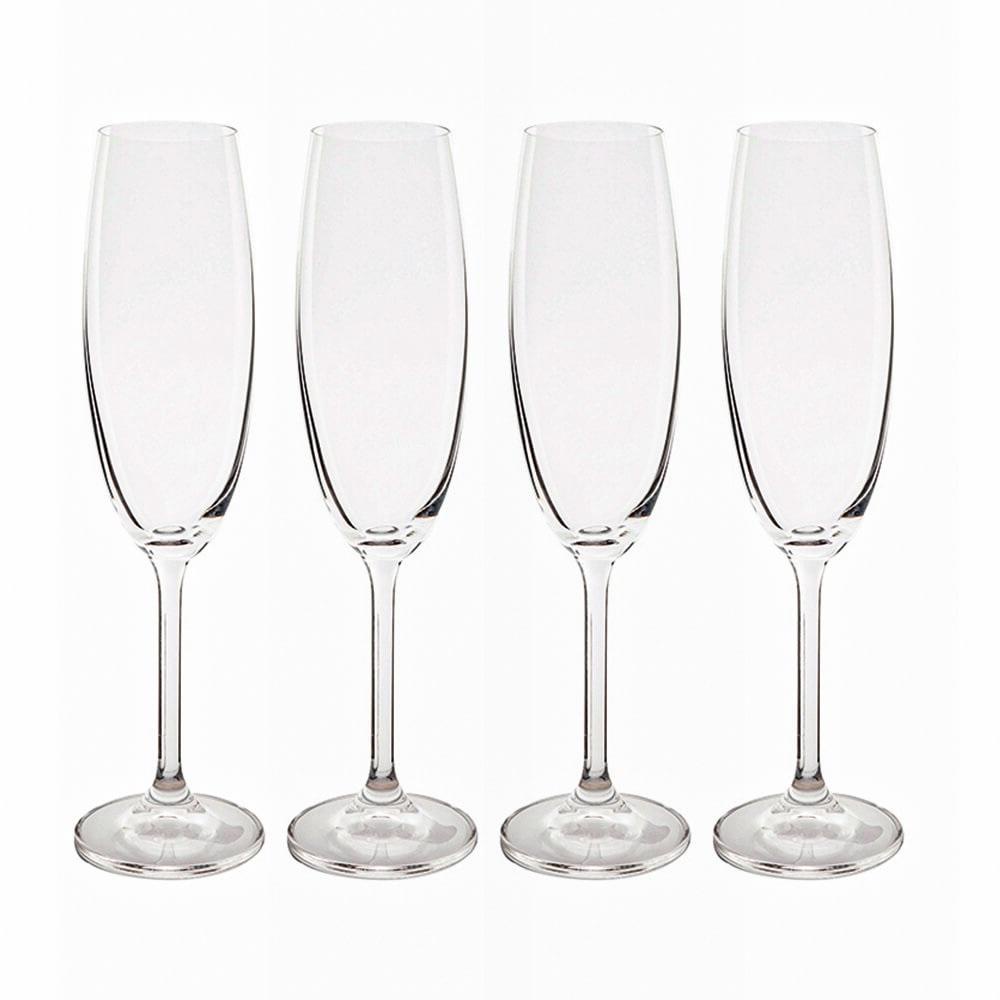 Conjunto de Taças de Champanhe de Cristal Bohemia Gastro Colibri Cristal 4 peças 220/4S032-4pç em Oferta na Shopee