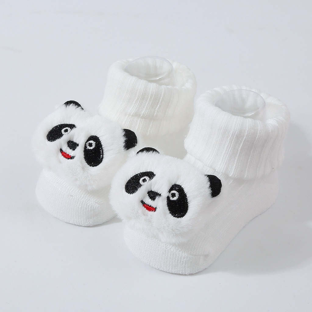 Meias Para Bebês Toddler De Algodão Branco Panda Malha Listradas De Bezerro