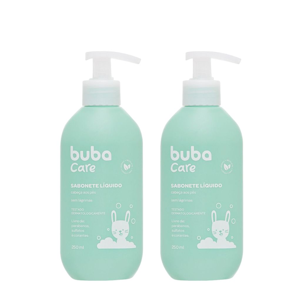 Kit 2 Sabonetes Líquidos 250ml Da Cabeça Aos Pés Vegano Buba Care em Oferta na Shopee