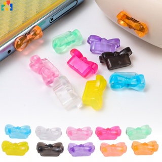 5/10 Pçs Plástico De Alta Qualidade Colorido Semitransparente Bowknot Tipo C Porta De Carregamento Plugues De Poeira Min em Oferta na Shopee