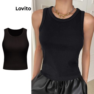 Lovito Regata Básica Lisa Casual Para Mulheres L77ED011