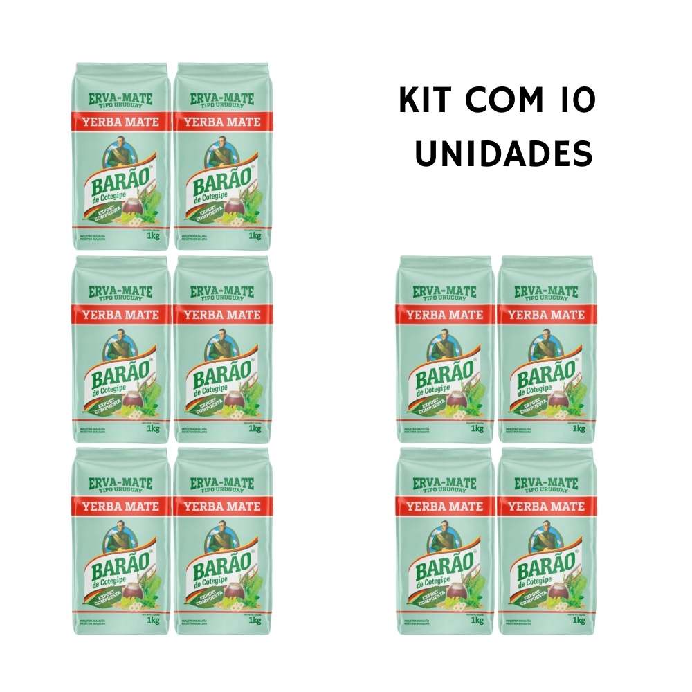 Kit 10 Erva Mate Uruguaia Export Compuesta Barão Original