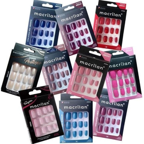 Unhas Posticas Macrilan 24 Pc em Oferta na Shopee