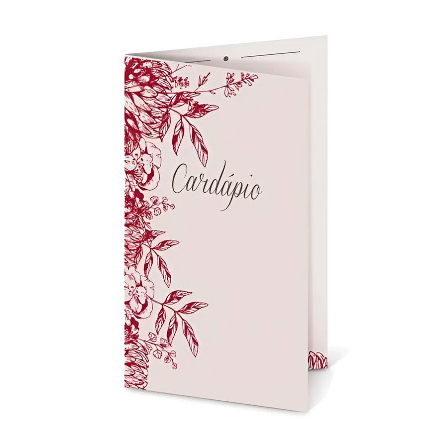 Cardápio para Casamento - Escarlate - 8 unidades - Cromus - Rizzo - Home & Living