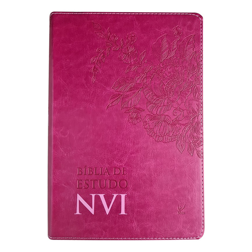 Bíblia de Estudo | NVI | Letra Normal | Capa Luxo Pink
