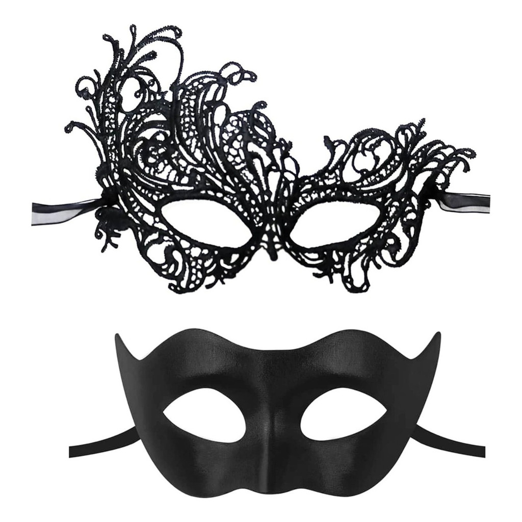 Kit Mascara Casal Sexy 50 Tons Preta + Mascara De Renda