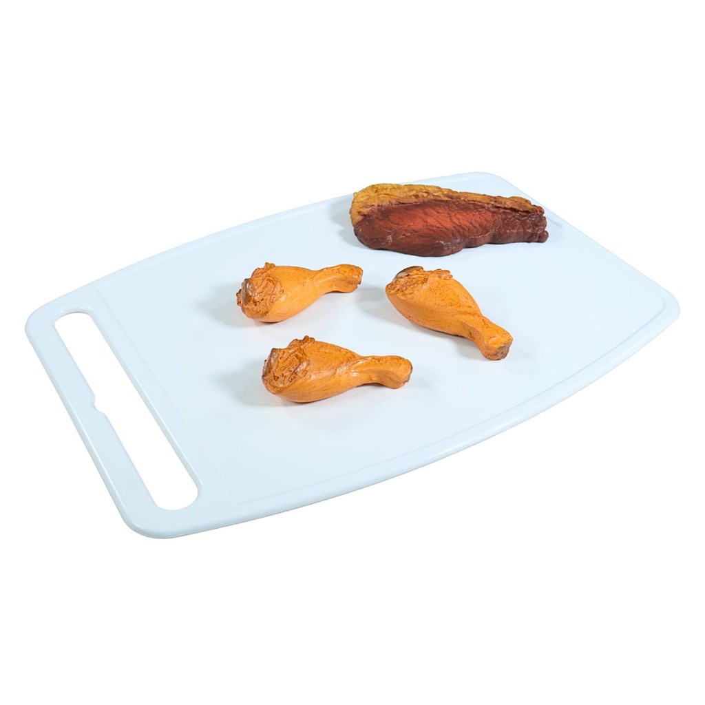 Tábua De Carne Churrasco 44,5cm Branca Com Pegador Tábua Profissional Para Cortar Carne Legumes Frutas Servir Petiscos