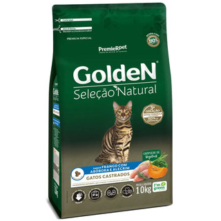 Ração Golden Seleção Natural Gatos Castrados Frango Abóbora e alecrim 10kg
