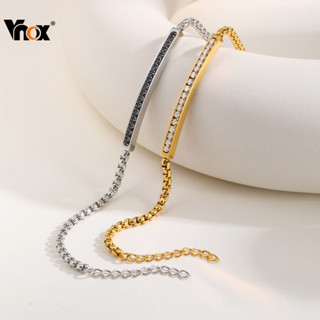 Pulseira De Casal De Zircônia Cúbica Vnox , Contas De Extensão Ajustável De Aço Inoxidável , Joias Da Moda , Presente De em Oferta na Shopee