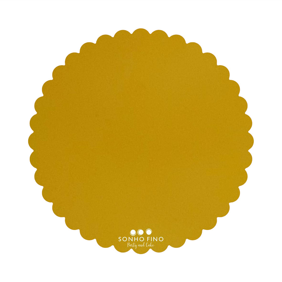 Cake Board Margarida MDF Dourado  - 01 unidade - Sonho Fino - Rizzo