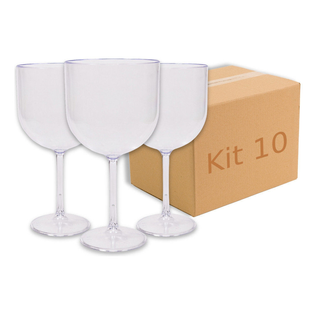 Kit 10 Taça Gin 580 Ml Balada Fabricante Atacado Varejo Drinks Vinho Àgua Cerveja Suco Batidas