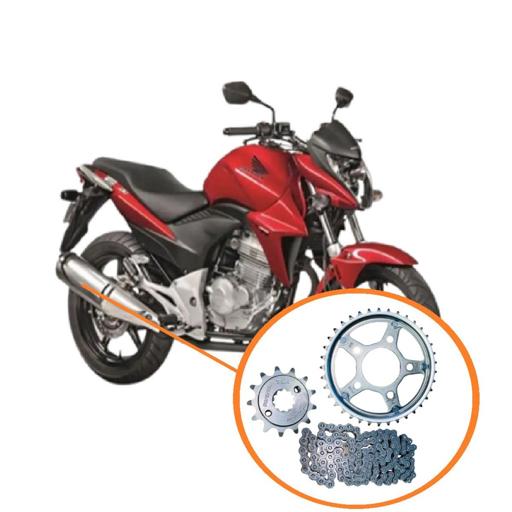 Kit Relação Tração Transmissão Cb 300 2009 2010 2011 2012 2013 2014 2015 Modelo