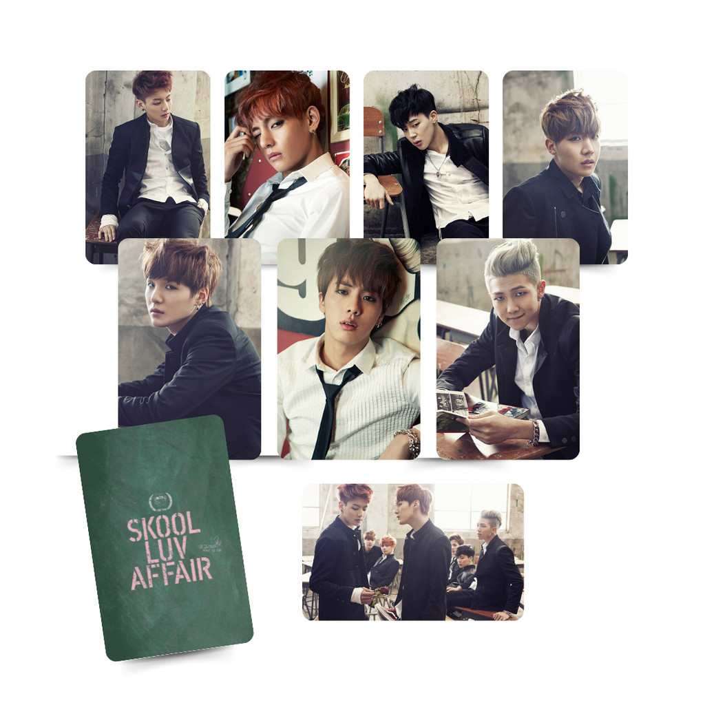 SKOOL LUV AFFAIR BTS ERA1 Photocard set 8un. frente e verso