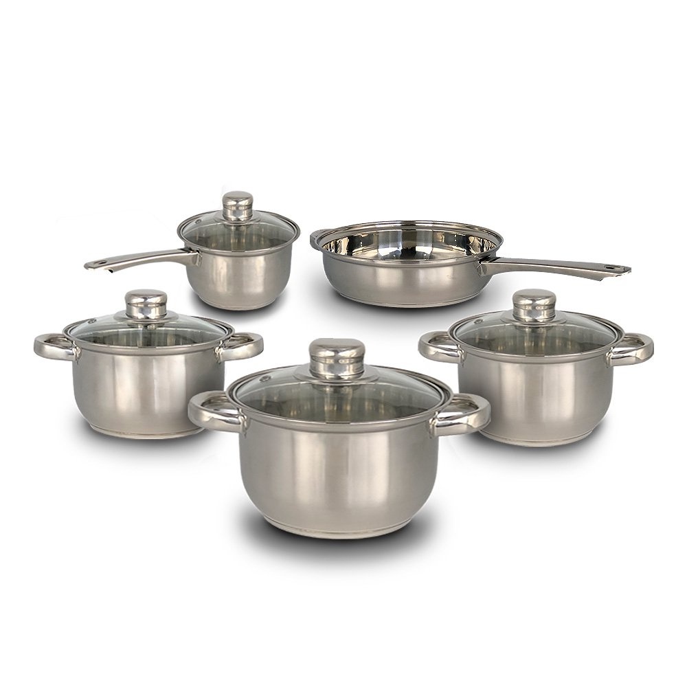 Culinária com Elegância e Eficiência: Conjunto de 5 Panelas com Tampa de Vidro e Aço Inox - Transforme sua Cozinha em um Espaço de Criação Culinária de Alta Qualidade