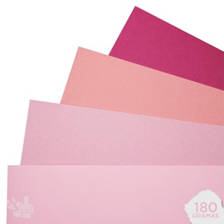 Kit Papel Color Plus Tons de Rosa 180g A4 20 Folhas