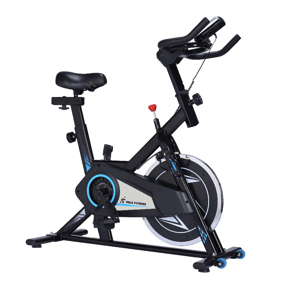 Bicicleta Ergométrica Mile Fitness Spinning Preta E Azul Exc