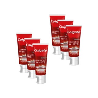 Kit Creme Dental Colgate Luminous White Brilliant Mint 140g com 6 unidades