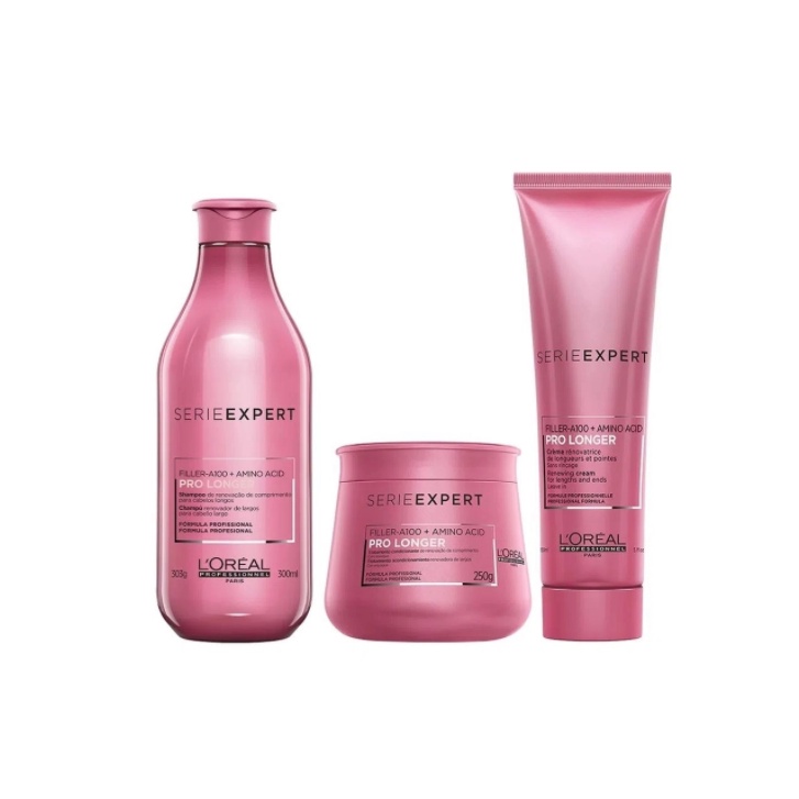 Kit L´Oréal Pro Longer Shampoo 300ml + Máscara 250g + CPP Leave-in 150ml