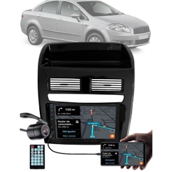 Multimídia 7" Polegadas Linea 2008 até 2014 Espelhamento Bluetooth + Câmera de Ré + Moldura + Interface de Volante