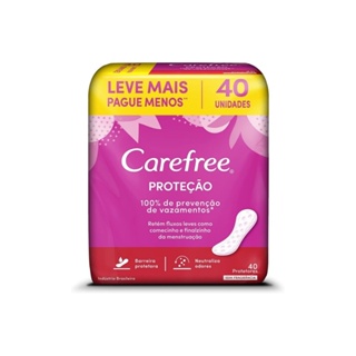 Absorvente Carefree Proteção S/ Perfume c/40un em Oferta na Shopee