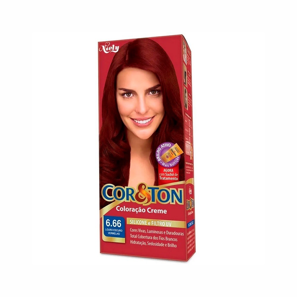 Tintura Cor & Ton Vermelho 6.66 Louro Escuro Vermelho