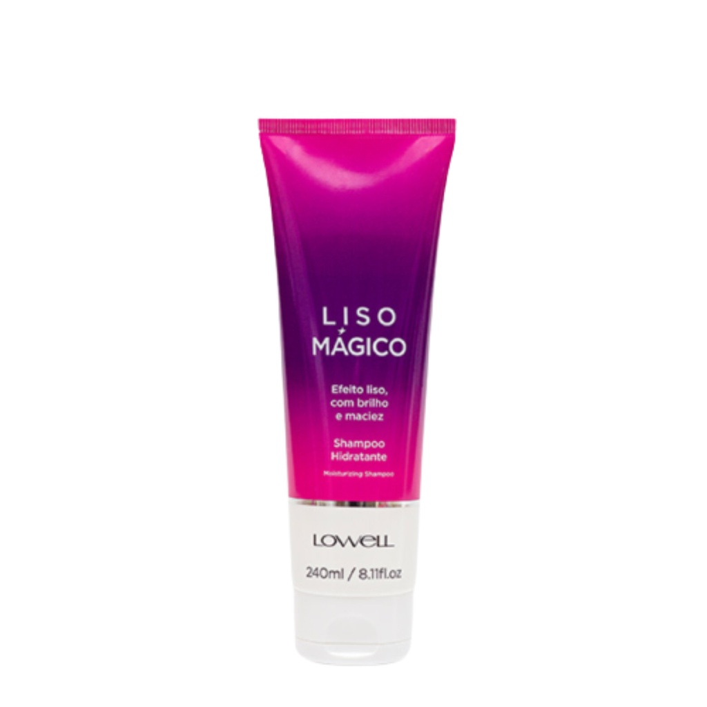 Shampoo Lowell Liso Mágico 240ml Hidratante nutricional Limpa de Maneira Eficiente e Duradoura