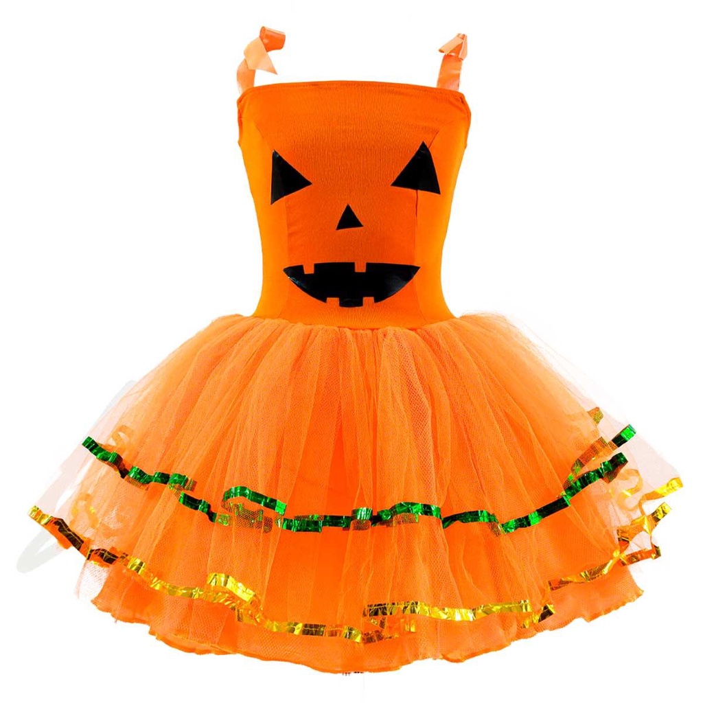 Fantasia de Abóbora Adulto Luxo com Tiara de Halloween