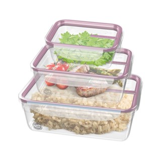 Kit Pote Plástico com Travas Hermético Açaí 3 Peças Sanremo