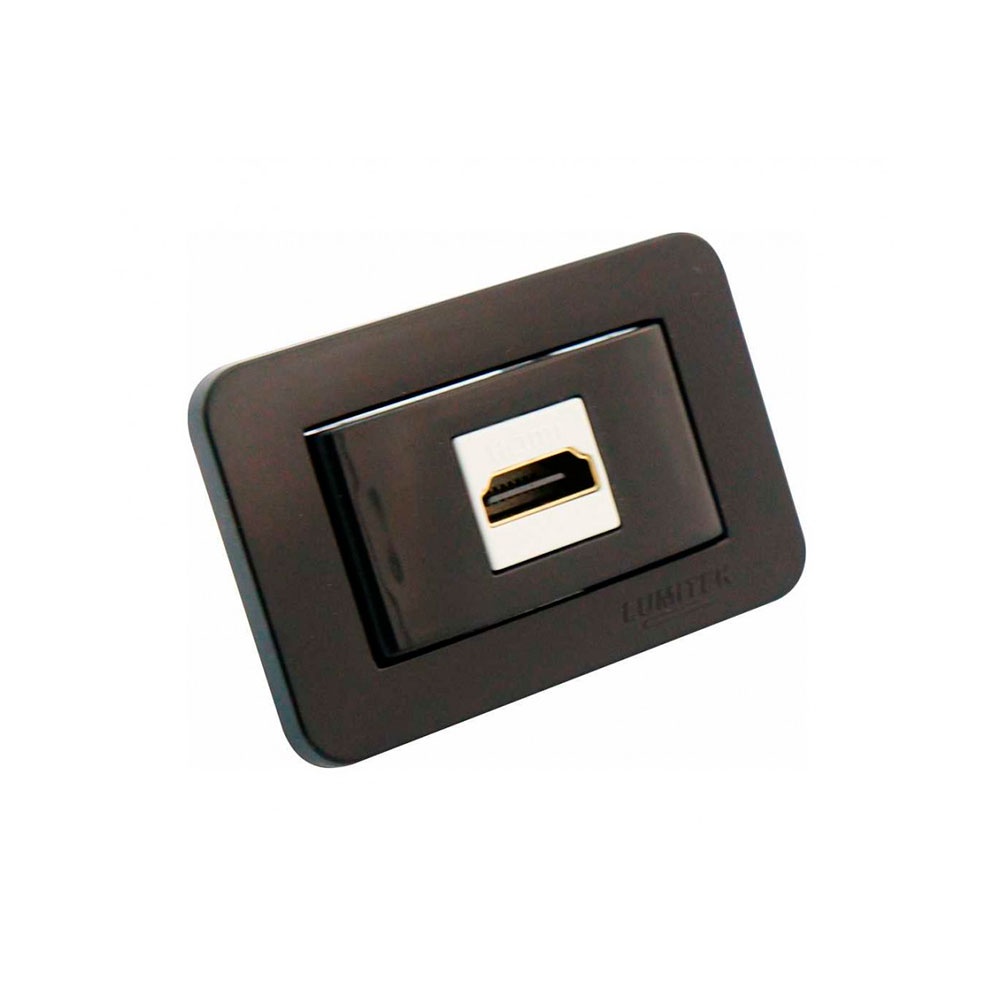 Tomada para Móveis HDMI Lumitek Preto 10A Conector HDMI para Painel e Móveis