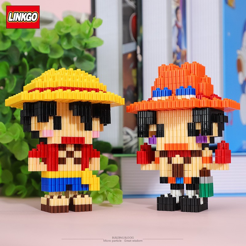 Hot Anime One Piece mini Building Blocks Luffy Kakashi Modelo 3D Montagem De Bricolagem Modelagem De Brinquedo Educativo Para Presente Infantil