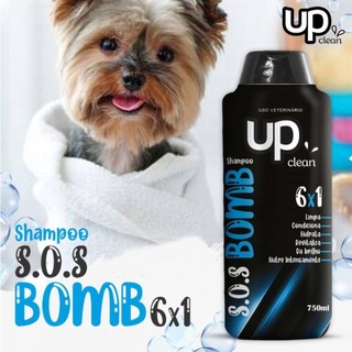 Shampoo para Cachorro 6 em 1 S.O.S Bomb 750ml Shampoo Pet Cheiroso Shampoo Cachorro Pelo Macio UP Clean