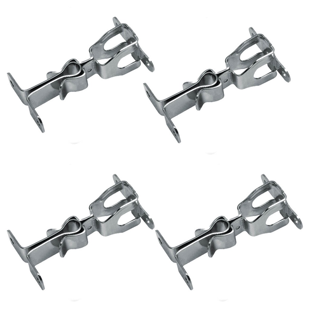 Kit com 4 Trava Porta Para Parede Ou Rodapé Soprano Aço Cromado