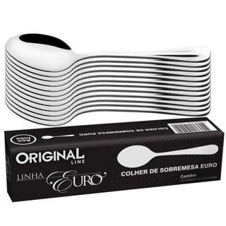 Jogo Aco Inox 12 Colher Sobremesa Linha Premium Buffet Restaurante Lanchonete Euro Original Line em Oferta na Shopee