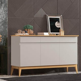 Buffet  Aparador 3 Portas 3 Gavetas com Pés em Madeira Giorgia em Oferta na Shopee