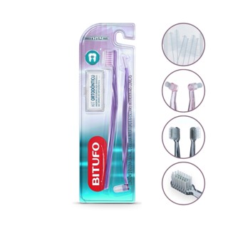 Conjunto Escova Dente Aparelho Ortodontico Conico Bitufo
