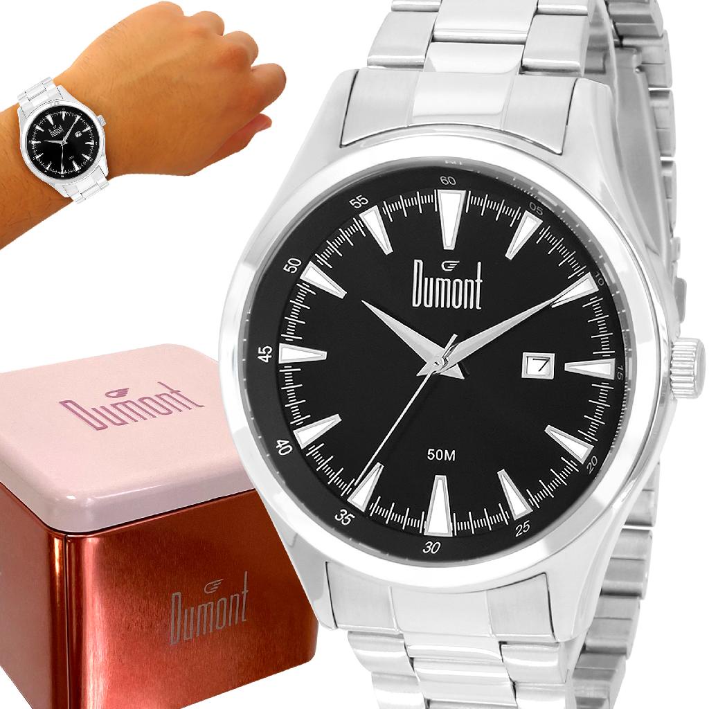 Relógio Masculino Dumont Prata Original 1 Ano De Garantia - Watches