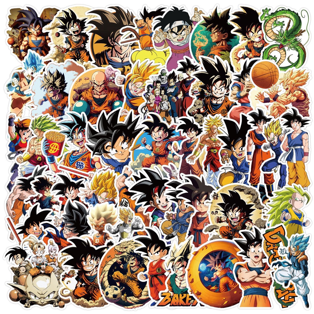 50PCS Anime Dragon Ball Adesivos De Grafite À Prova D'água Para Capacete De Bicicleta Decalques De Lápis LanLanStickersWorld
